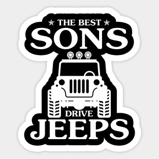 The best Sons drive jeeps father's day gift funny jeep fip flops jeep men jeep dad jeep boy jeep kid jeeps lover Sticker